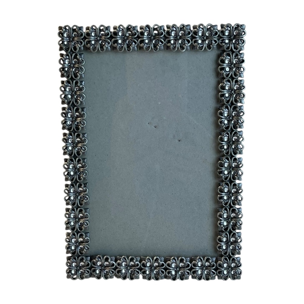 Sixtrees Six Trees London New York Rhinestone Pewter Metal Floral Picture Frame